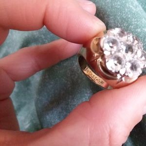 Rare Vintage CZ Vermeil ring/18kt over 925